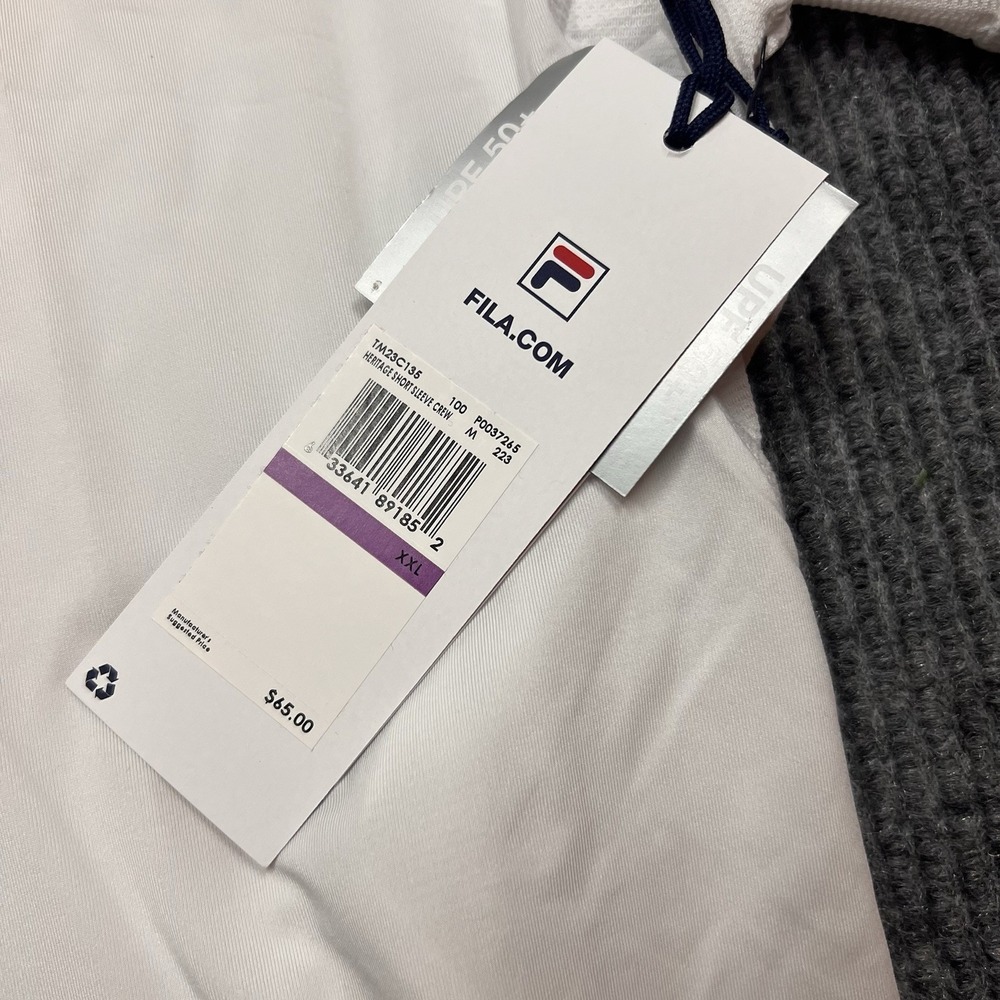 Fila Performance Iconic Heritage Tennis Shirt Mens XXL UV stretch Performance - Picture 9 of 9